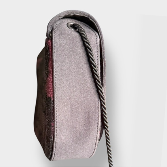 Kurt Geiger x Baldinini 🪢 1980’s VTG Pink and Black Floral Lace Clutch Bag - Picture 9 of 12